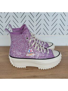 ⭐Converse Run Star Hike Hi Platform 7 Men's Shoes Sneaker Purple Glitter A10096C